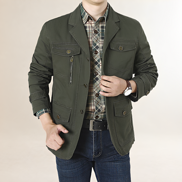 Blazer casual homme à plusieurs poches et fermeture bouton - coupe régulière