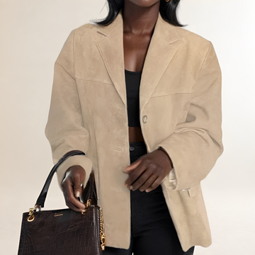 Blazer femme oversize boutonnière silhouette structurée