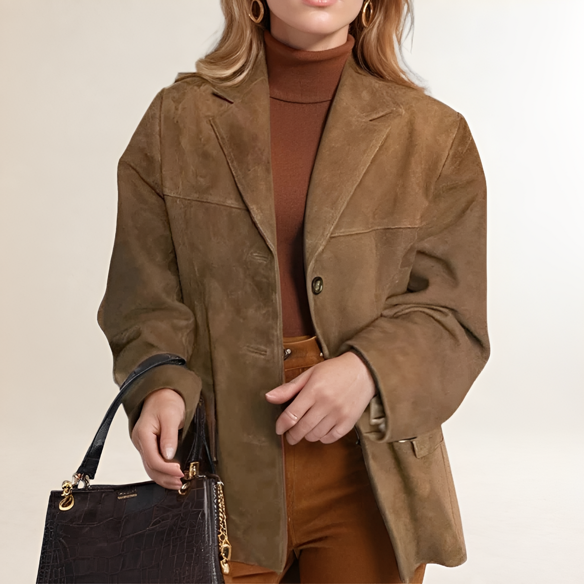 Blazer femme oversize boutonnière silhouette structurée