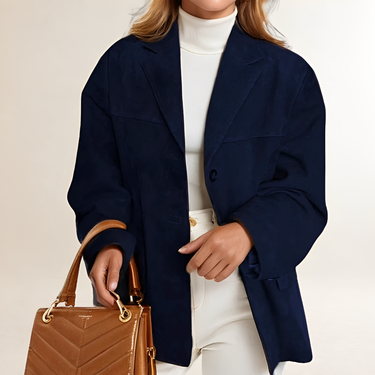 Blazer femme oversize boutonnière silhouette structurée