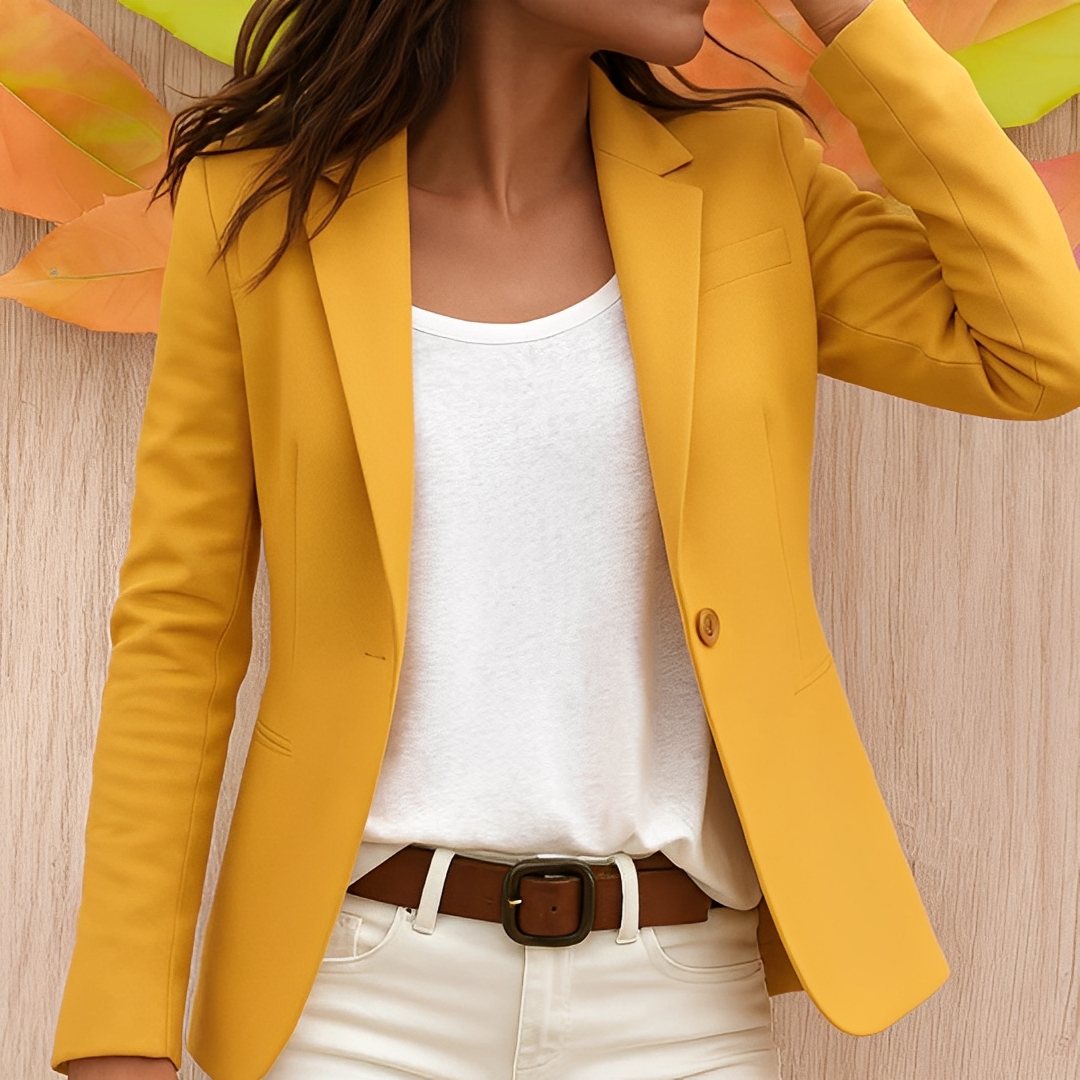Blazer femme saisonnier ajusté à bouton unique - coupe slim