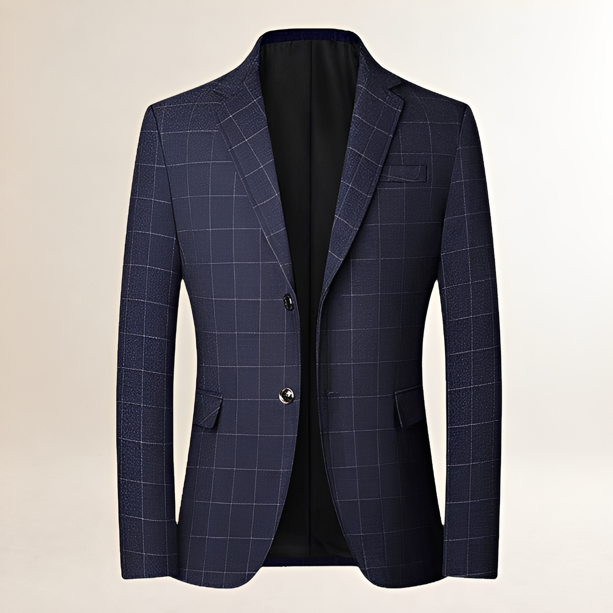 Blazer homme à carreaux à un bouton avec revers à notches et coupe ajustée