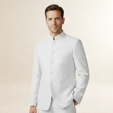 Blazer homme à col montant coupe slim - Fermeture simple et poches pratiques