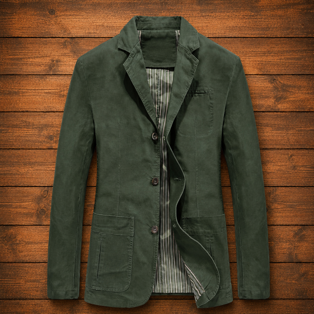 Blazer homme à coupe classique à un bouton avec revers et poches frontales