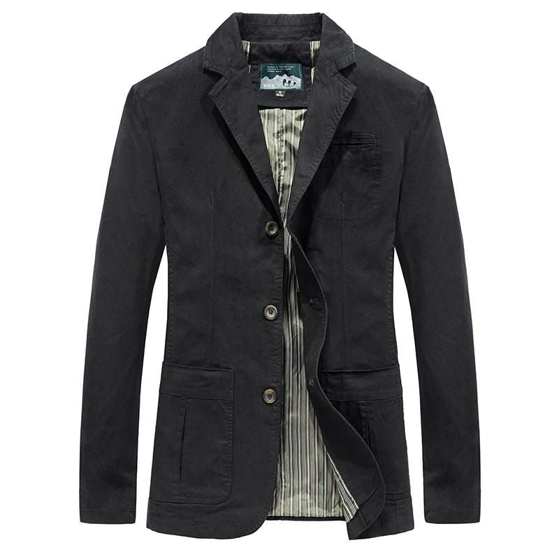 Blazer homme décontracté à bouton et poches patch