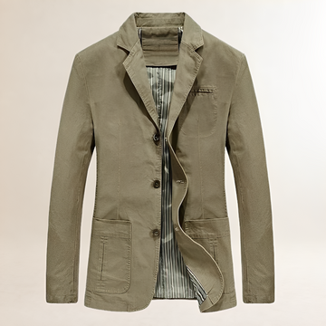 Blazer homme décontracté léger, coupe ajustée, fermeture boutonnée, poches multiples