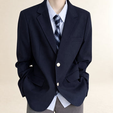 Blazer homme à double boutonnage coupe classique avec poches frontales et épaulettes