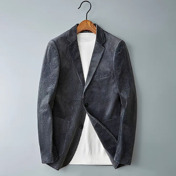 Blazer homme à double boutonnage et revers crantés - coupe ajustée, style formel ou décontracté