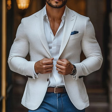 Blazer homme à revers à pointe et fermeture à deux boutons - coupe régulière