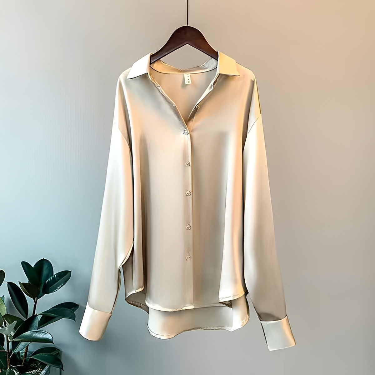 Blouse femme chemisier à boutons col classique manches longues coupe décontractée