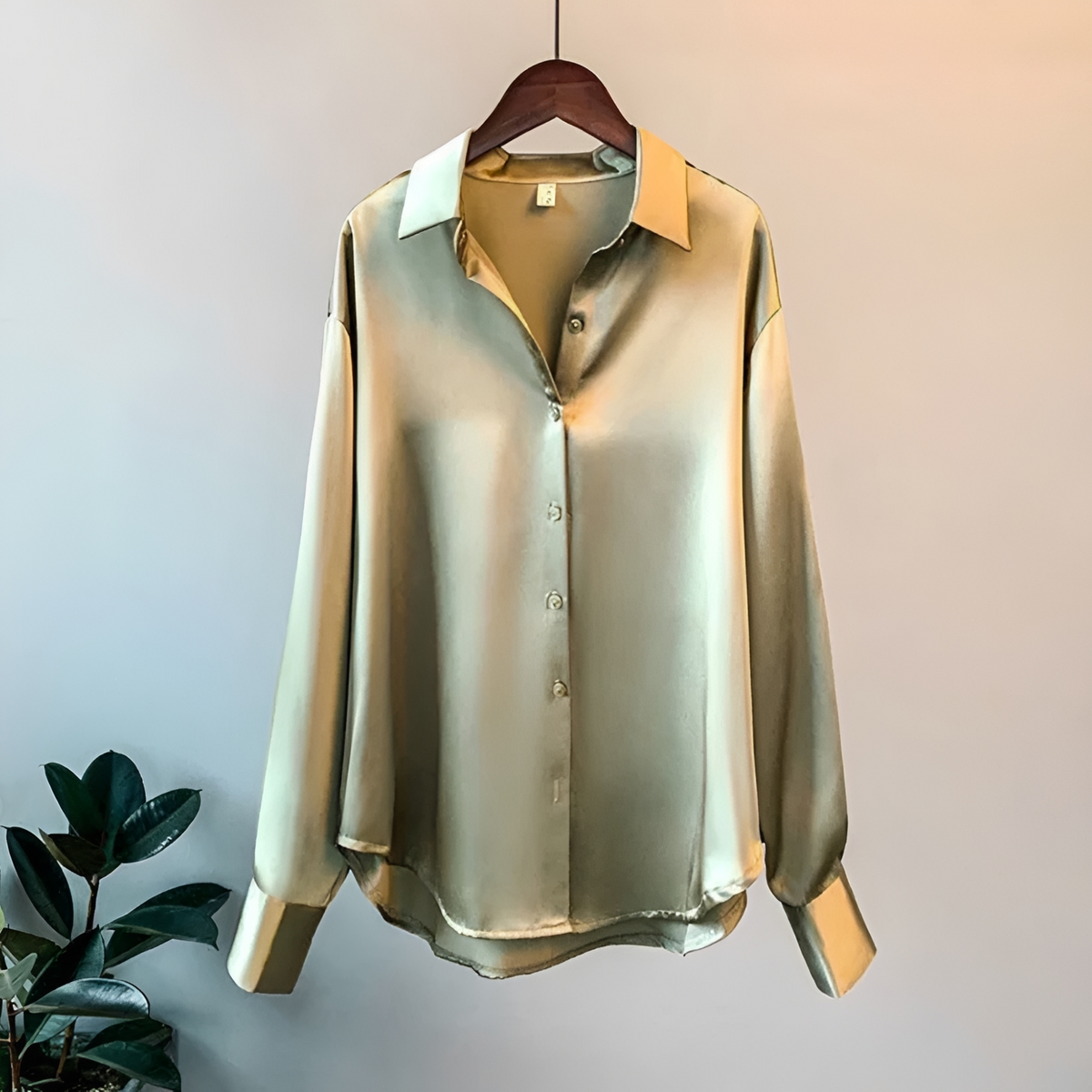 Blouse femme chemisier à boutons col classique manches longues coupe décontractée