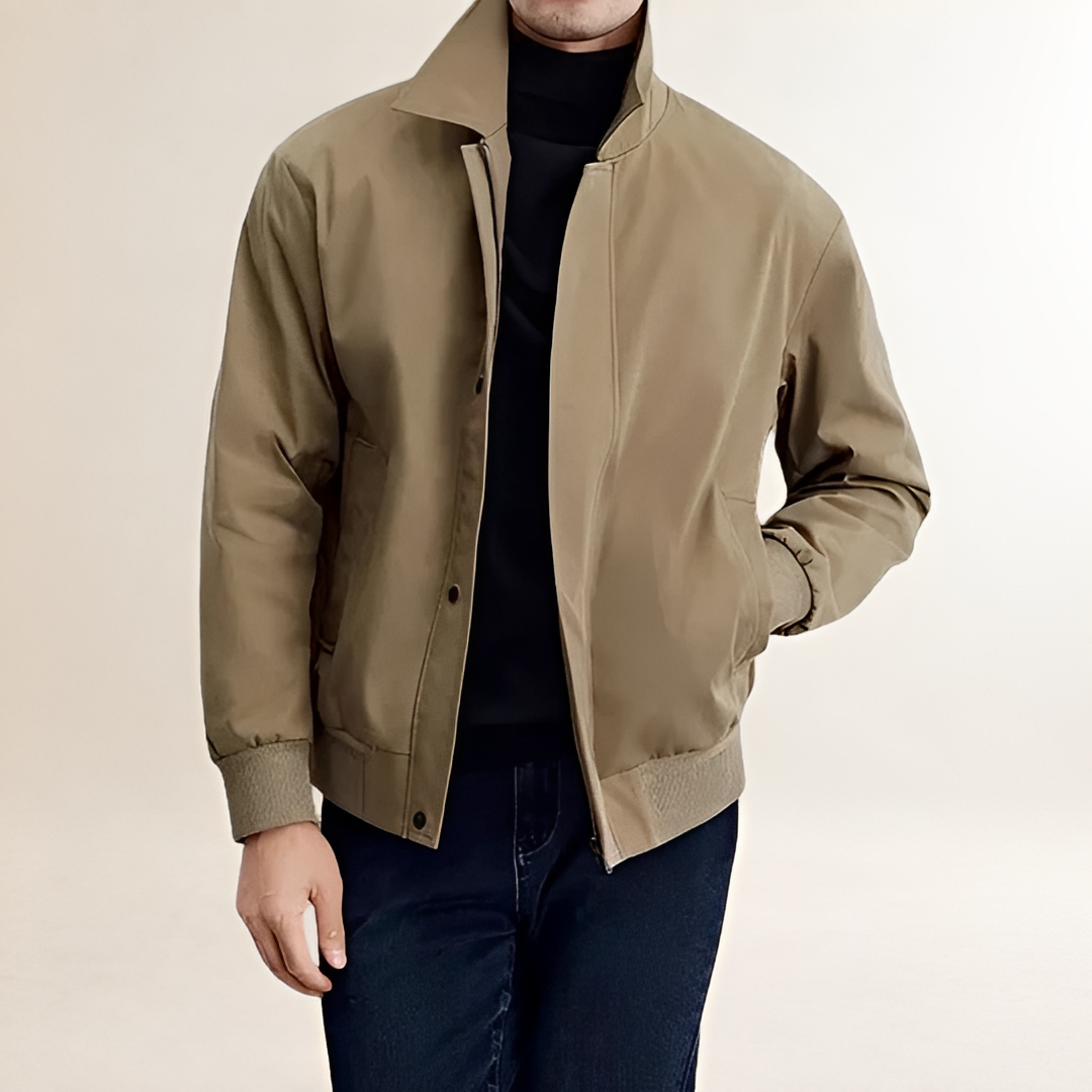 Blouson bomber homme à fermeture à pression et col classique - coupe décontractée