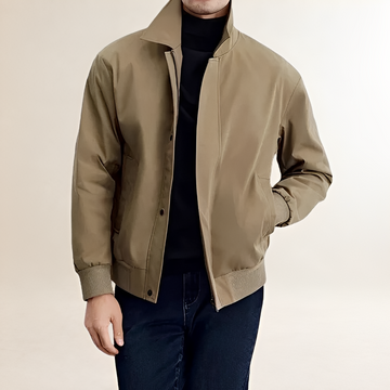 Blouson bomber homme à fermeture à pression et col classique - coupe décontractée