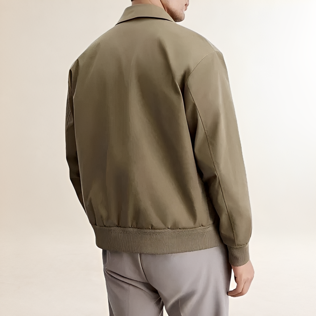 Blouson bomber homme à fermeture à pression et col classique - coupe décontractée