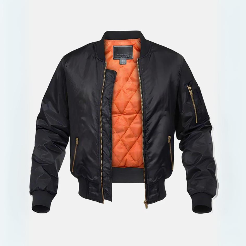 Blouson bomber homme matelassé - Zip, poignets côtelés, coupe décontractée