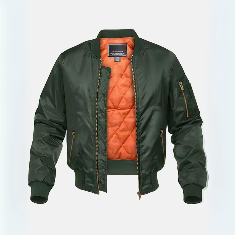 Blouson bomber homme matelassé - Zip, poignets côtelés, coupe décontractée