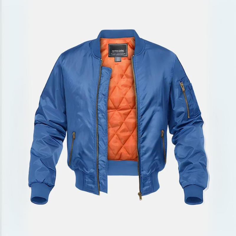 Blouson bomber homme matelassé - Zip, poignets côtelés, coupe décontractée