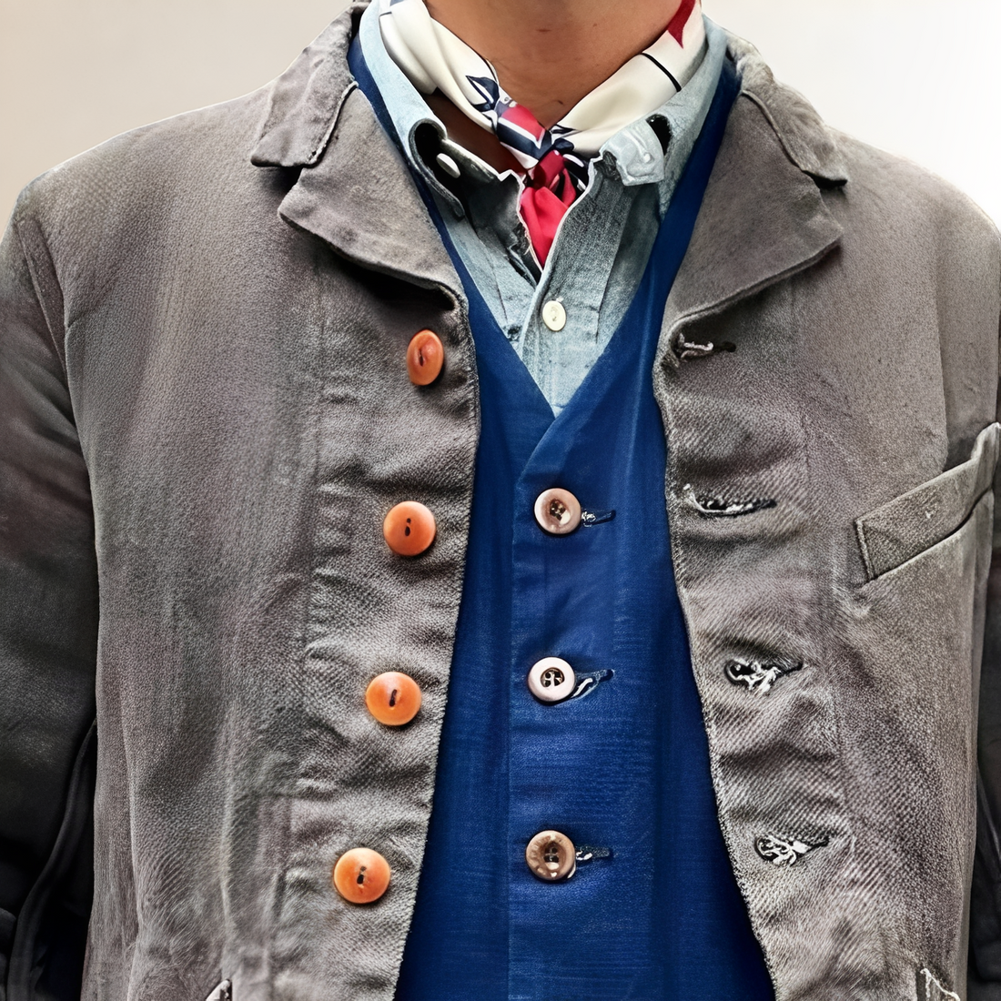 Blouson homme à col revers boutons à manches longues coupe régulière
