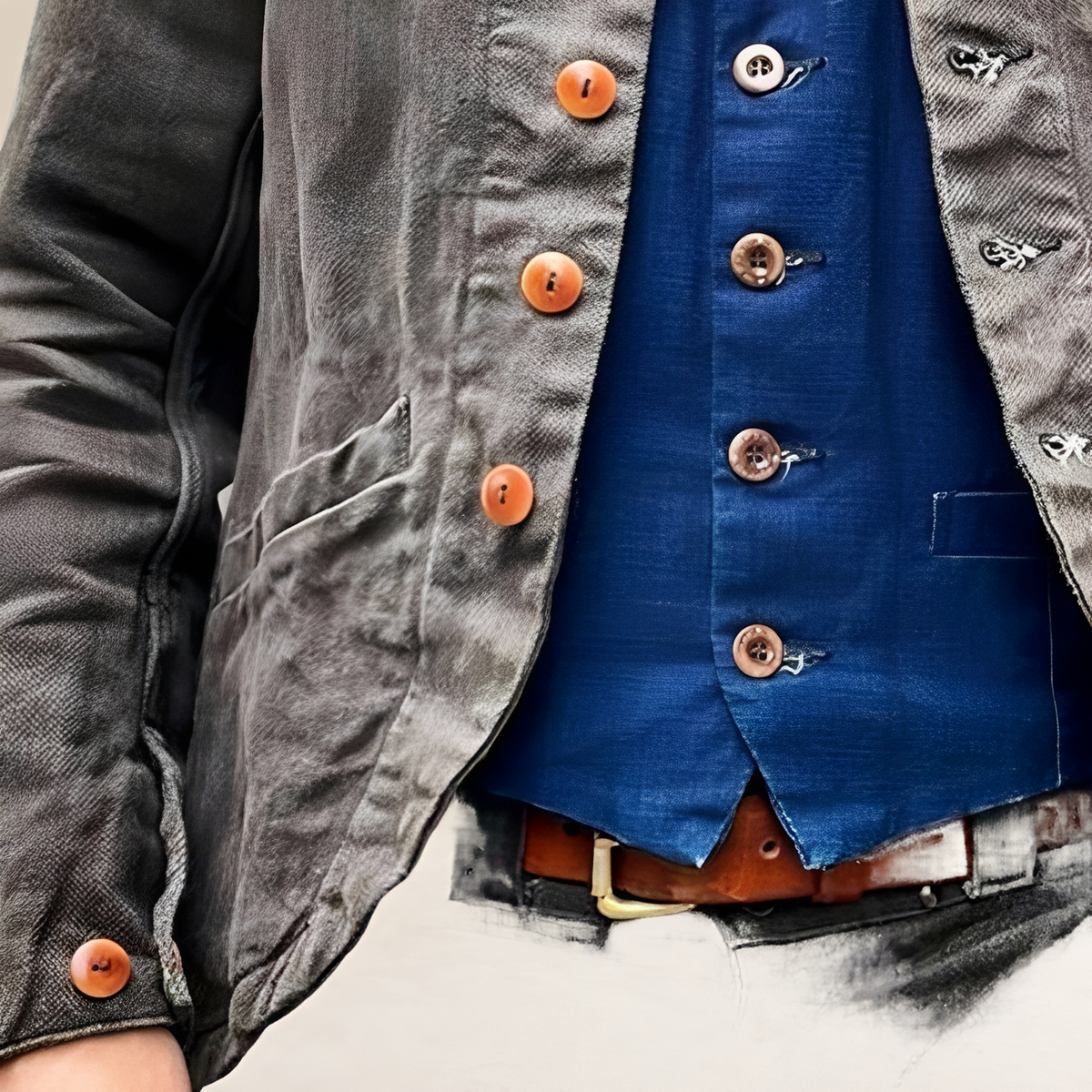 Blouson homme à col revers boutons à manches longues coupe régulière
