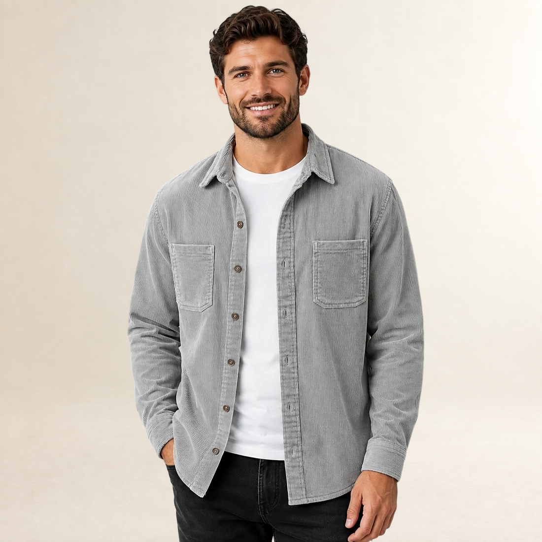 Blouson homme à col revers et fermeture boutons - coupe régulière