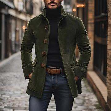 Blouson homme coupe slim col montant boutonnière