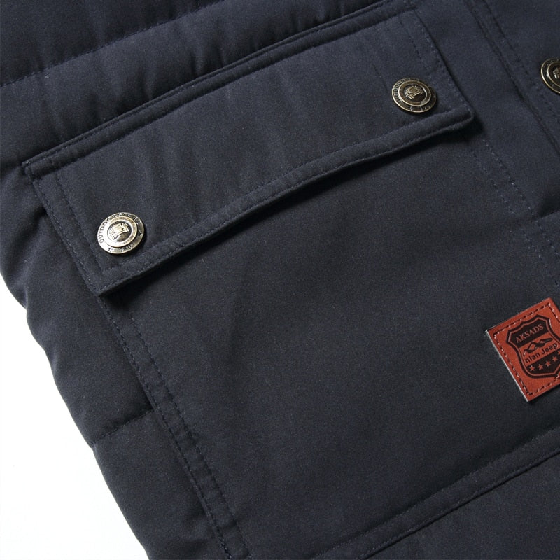 Bodywarmer homme sans manches doublé à col haut et poches