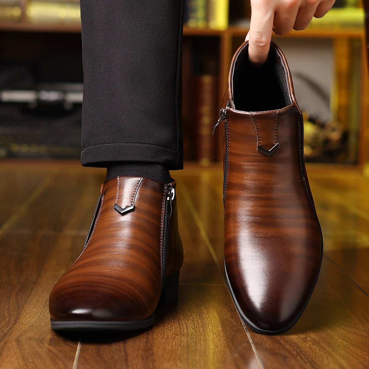 Bottines Chelsea homme fermeture éclair détail décoratif