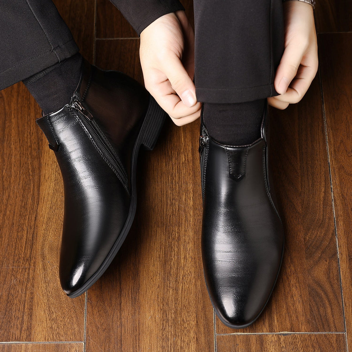 Bottines Chelsea homme fermeture éclair détail décoratif