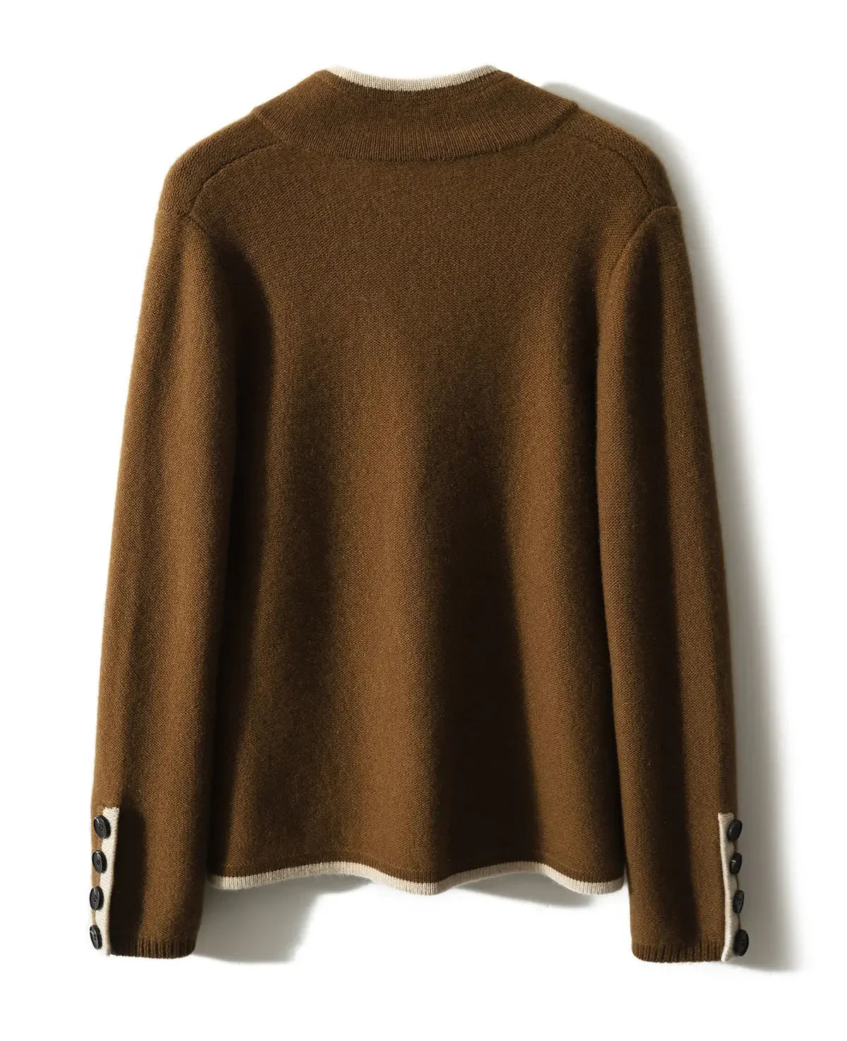 Cardigan femme à boutons, poches et trim contrasté