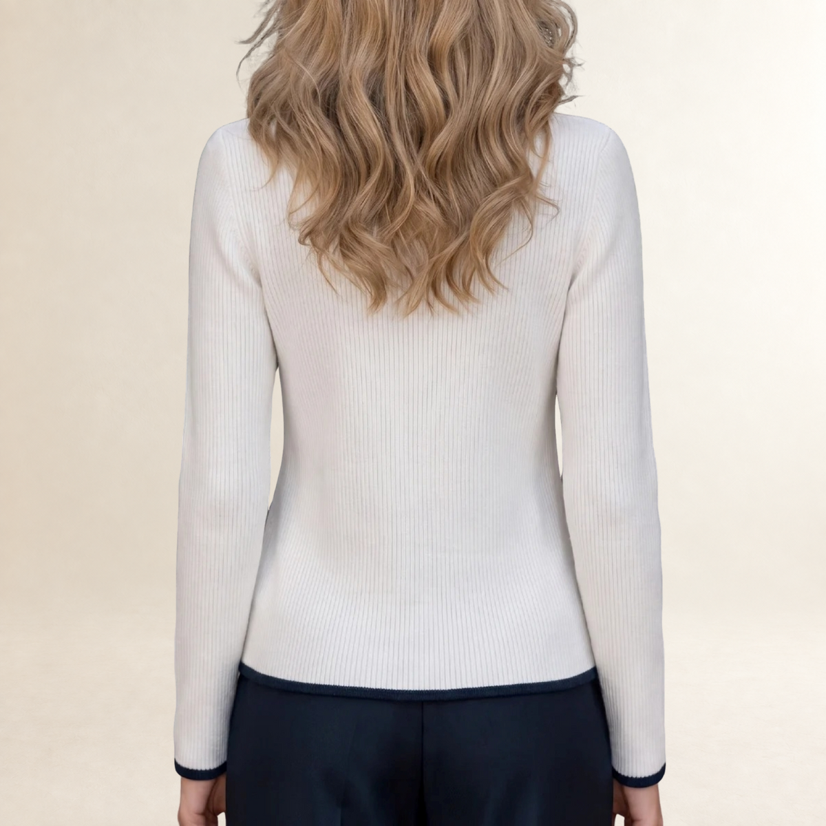 Cardigan femme à manches longues avec col montant et fermeture éclair frontale