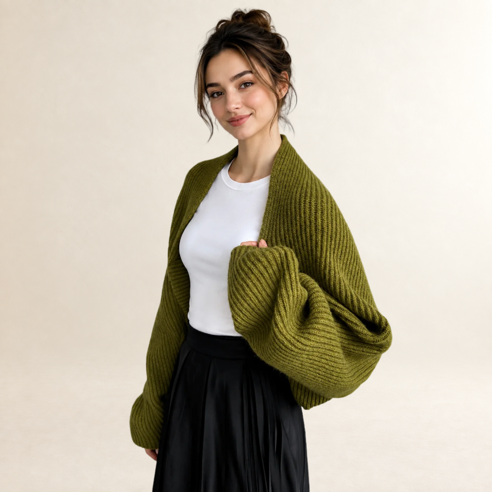 Cardigan femme à ouverture devant, texture côtelée, manches longues, coupe décontractée