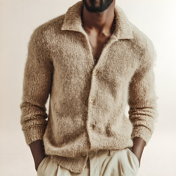 Cardigan homme à col revers avec boutons coupe classique