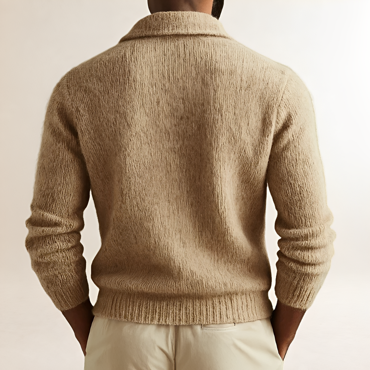 Cardigan homme à col revers avec boutons coupe classique