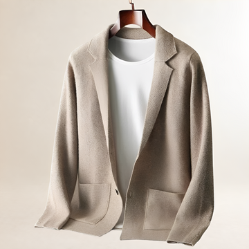 Cardigan homme à col revers, fermeture boutonnée - coupe ajustée, poches plaquées
