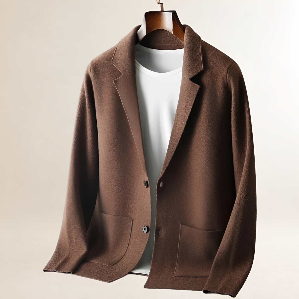 Cardigan homme à col revers, fermeture boutonnée - coupe ajustée, poches plaquées