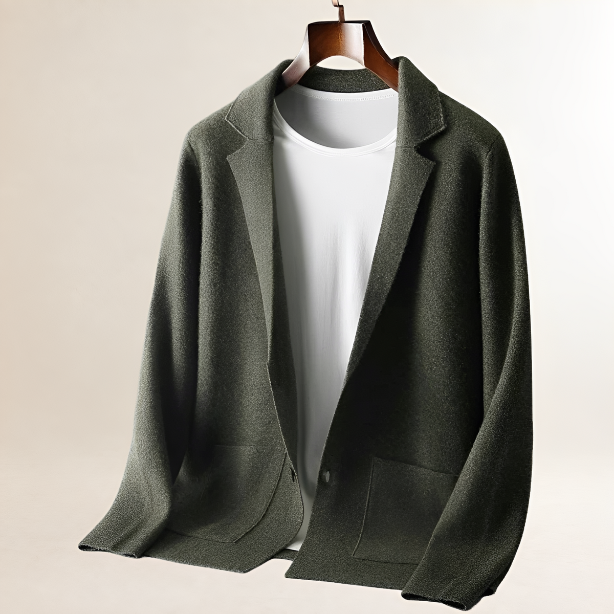 Cardigan homme à col revers, fermeture boutonnée - coupe ajustée, poches plaquées