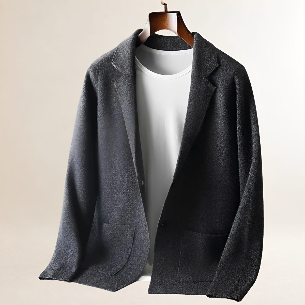Cardigan homme à col revers, fermeture boutonnée - coupe ajustée, poches plaquées