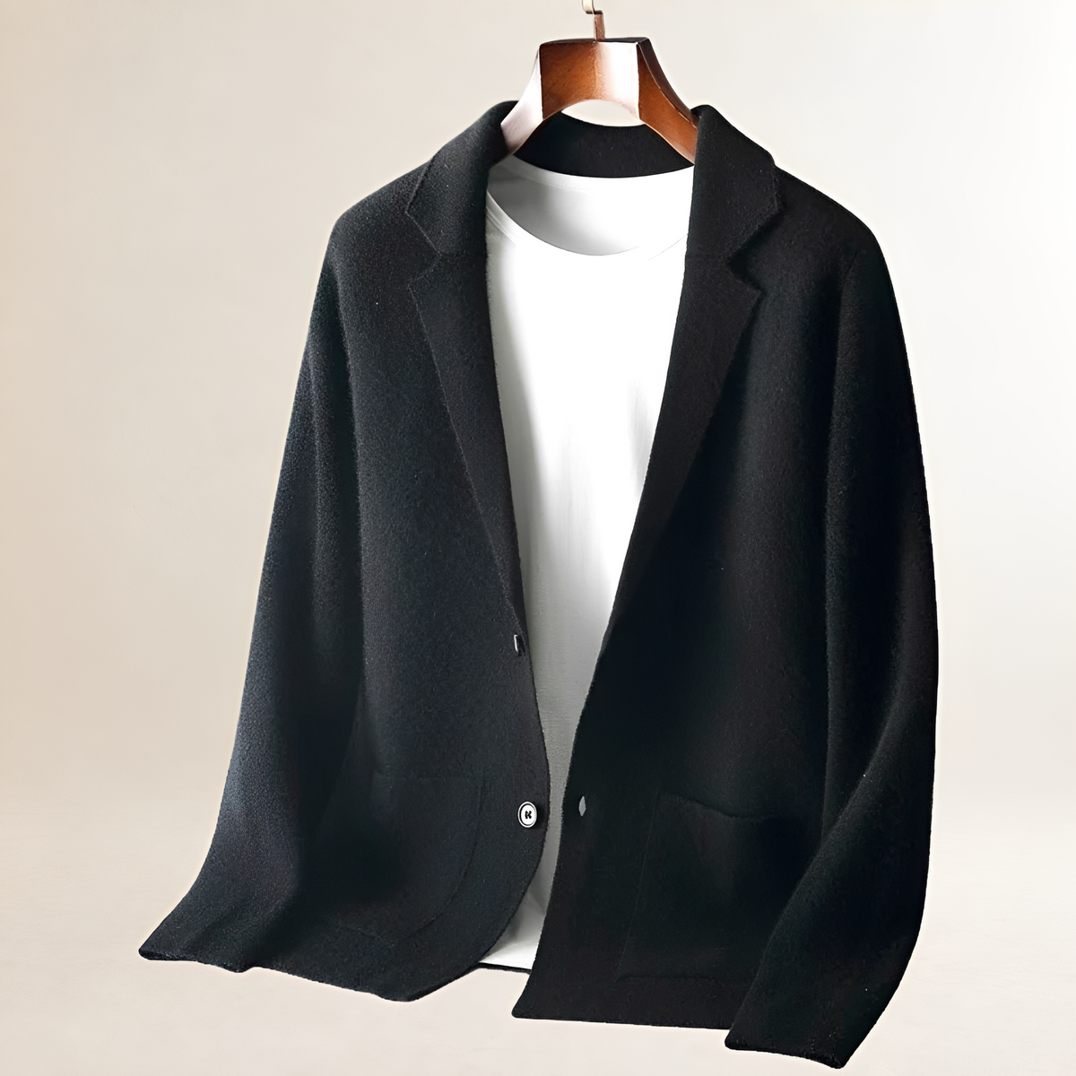 Cardigan homme à col revers, fermeture boutonnée - coupe ajustée, poches plaquées