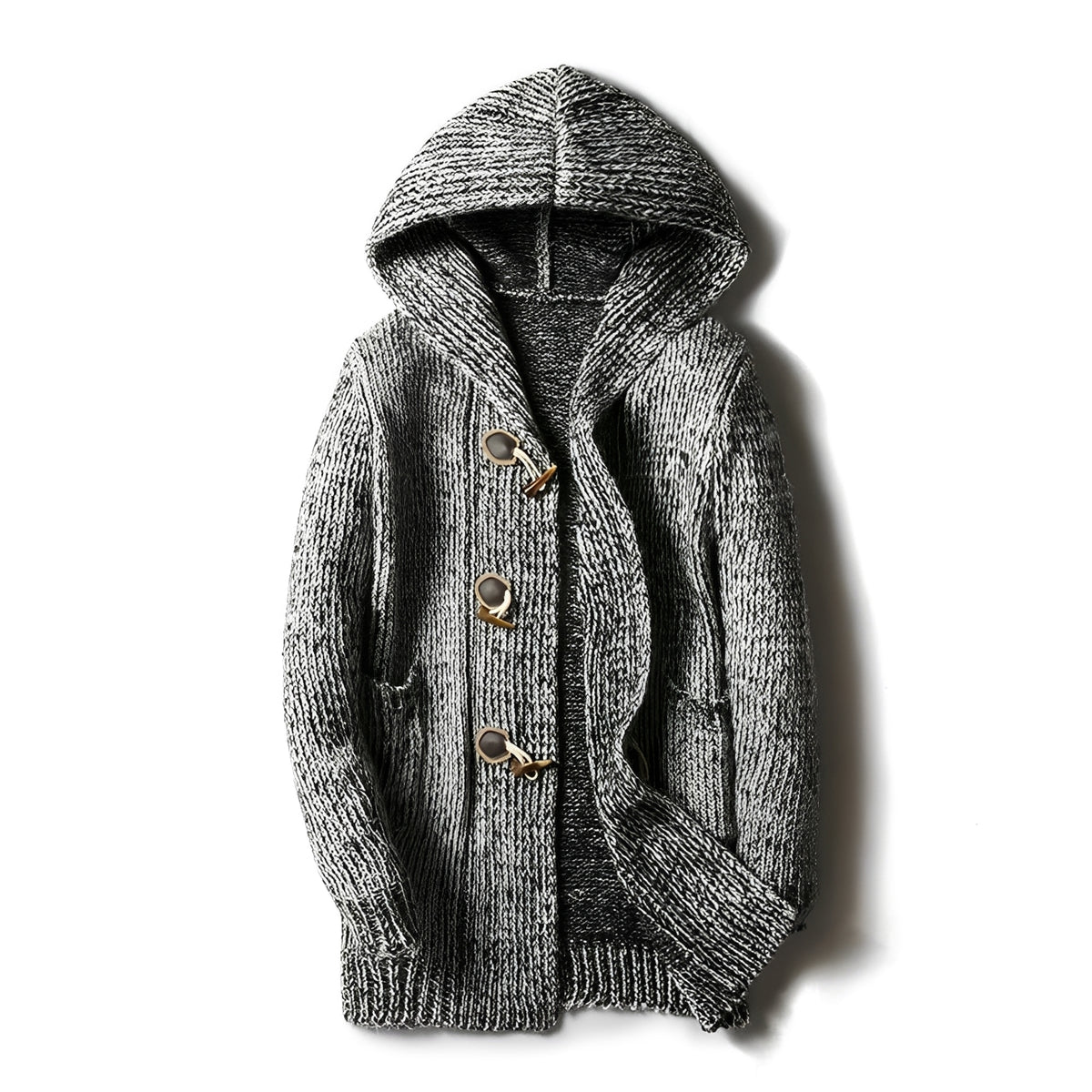 Cardigan pour homme à capuche boutonnage poches latérales coupe décontractée