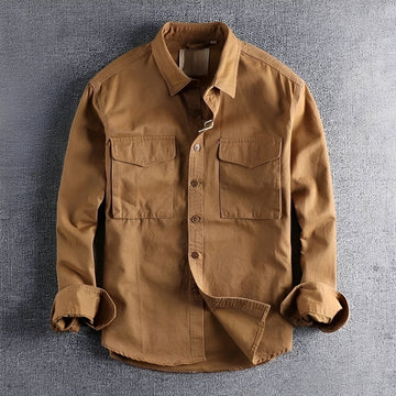 Chemise utilitaire pour homme à boutons, poches poitrine, coupe régulière