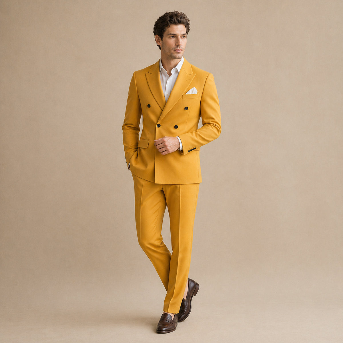 Costume homme costume croisé ajusté veste et pantalon formel