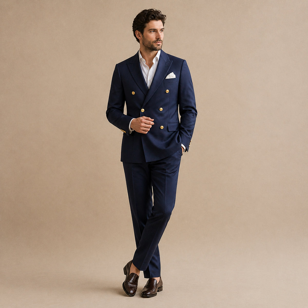 Costume homme costume croisé ajusté veste et pantalon formel