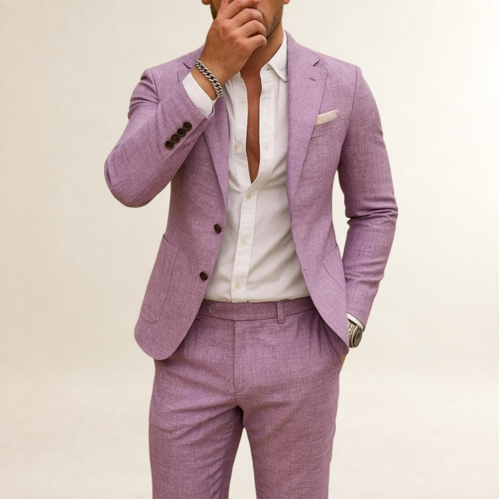Costume homme deux pièces slim fit veste structurée et pantalon assorti