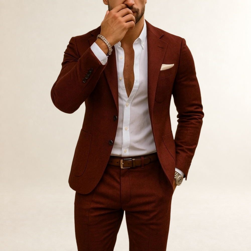 Costume homme deux pièces slim fit veste structurée et pantalon assorti