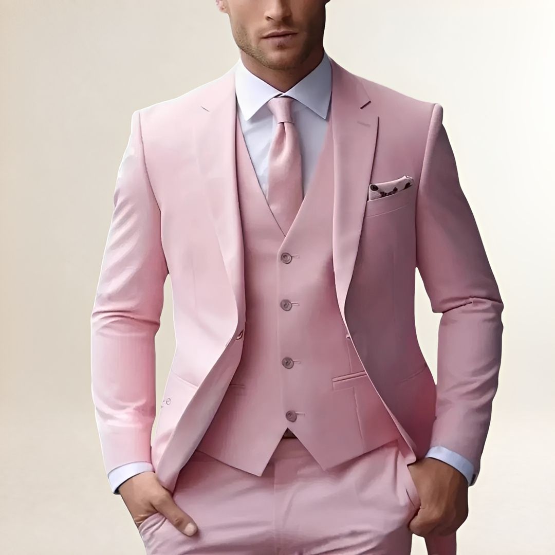 Costume trois pièces pour homme avec blazer, gilet et pantalon slim