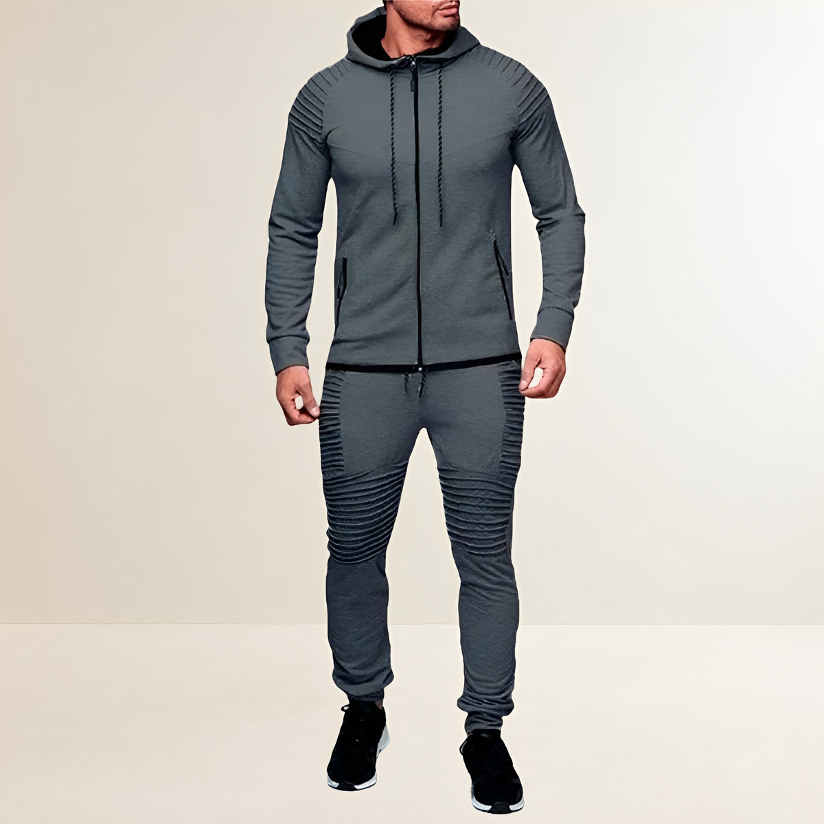 Ensemble de sport pour homme avec sweat à capuche zippé et pantalon jogger - coupe slim