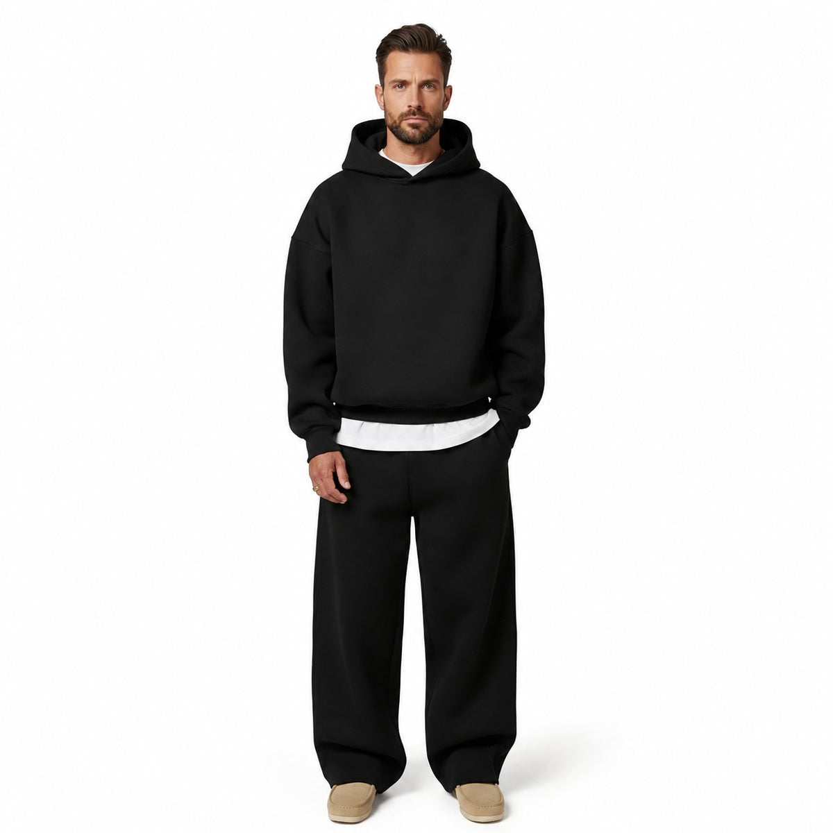 Ensemble de vêtements de détente pour homme hoodie à poche kangourou et pantalon jogging coupe décontractée