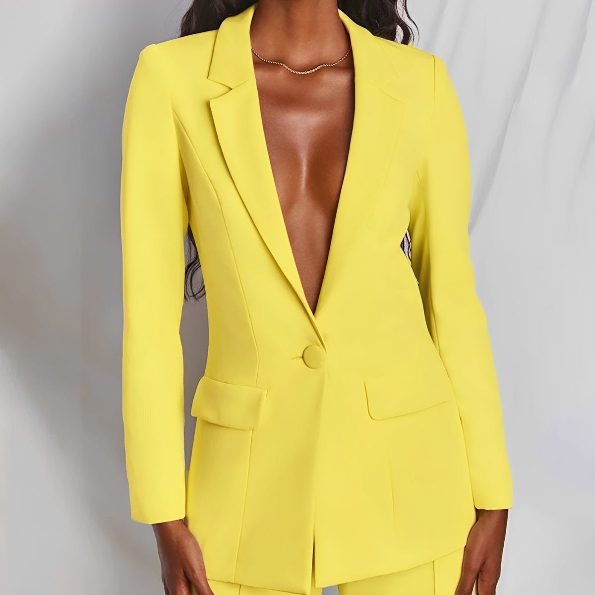 Ensemble tailleur femme blazer à col à revers et pantalons à jambes larges