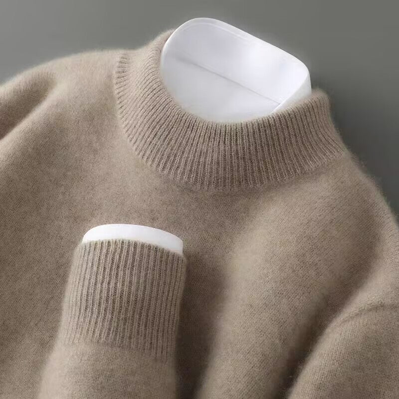 Gilet homme col cheminée, col et poignets côtelés, coupe ample