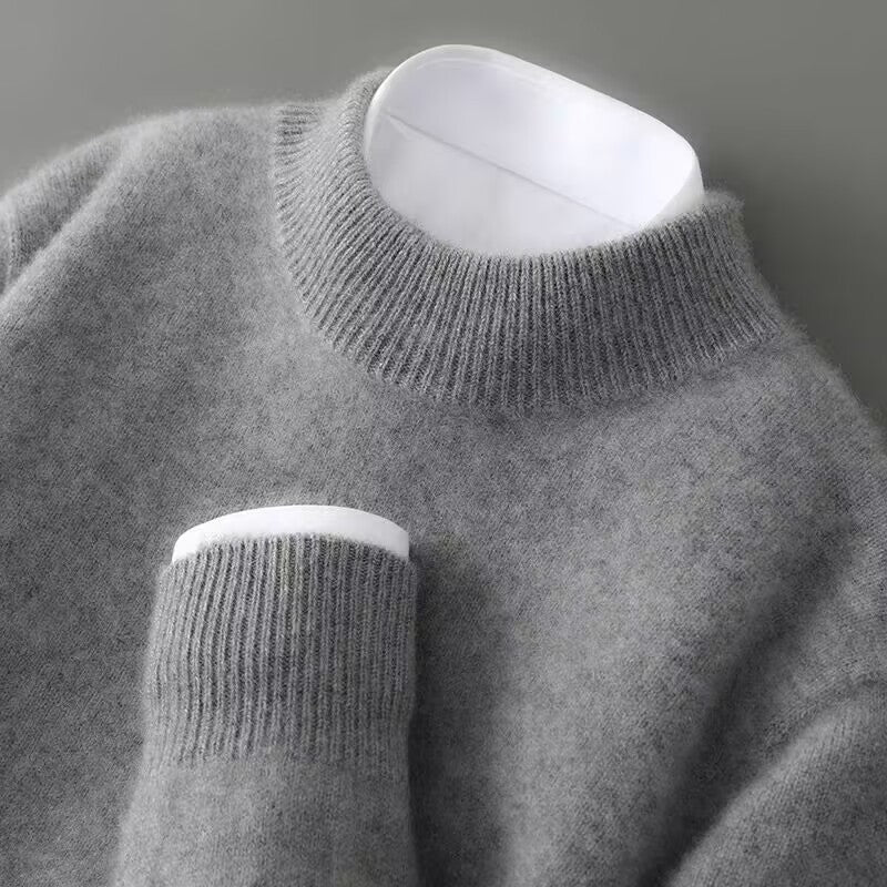 Gilet homme col cheminée, col et poignets côtelés, coupe ample